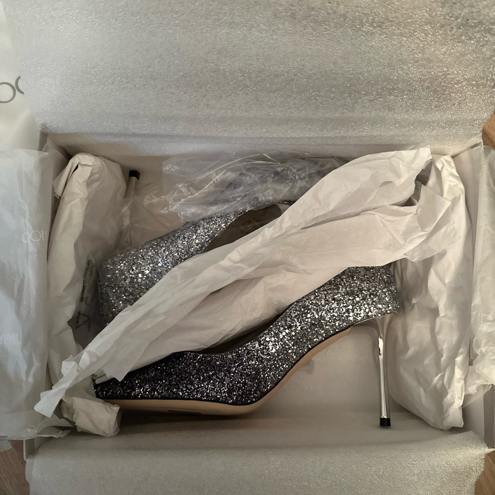 Jimmy Choo Romy 85 Navy/Silver - Picture 4 of 7